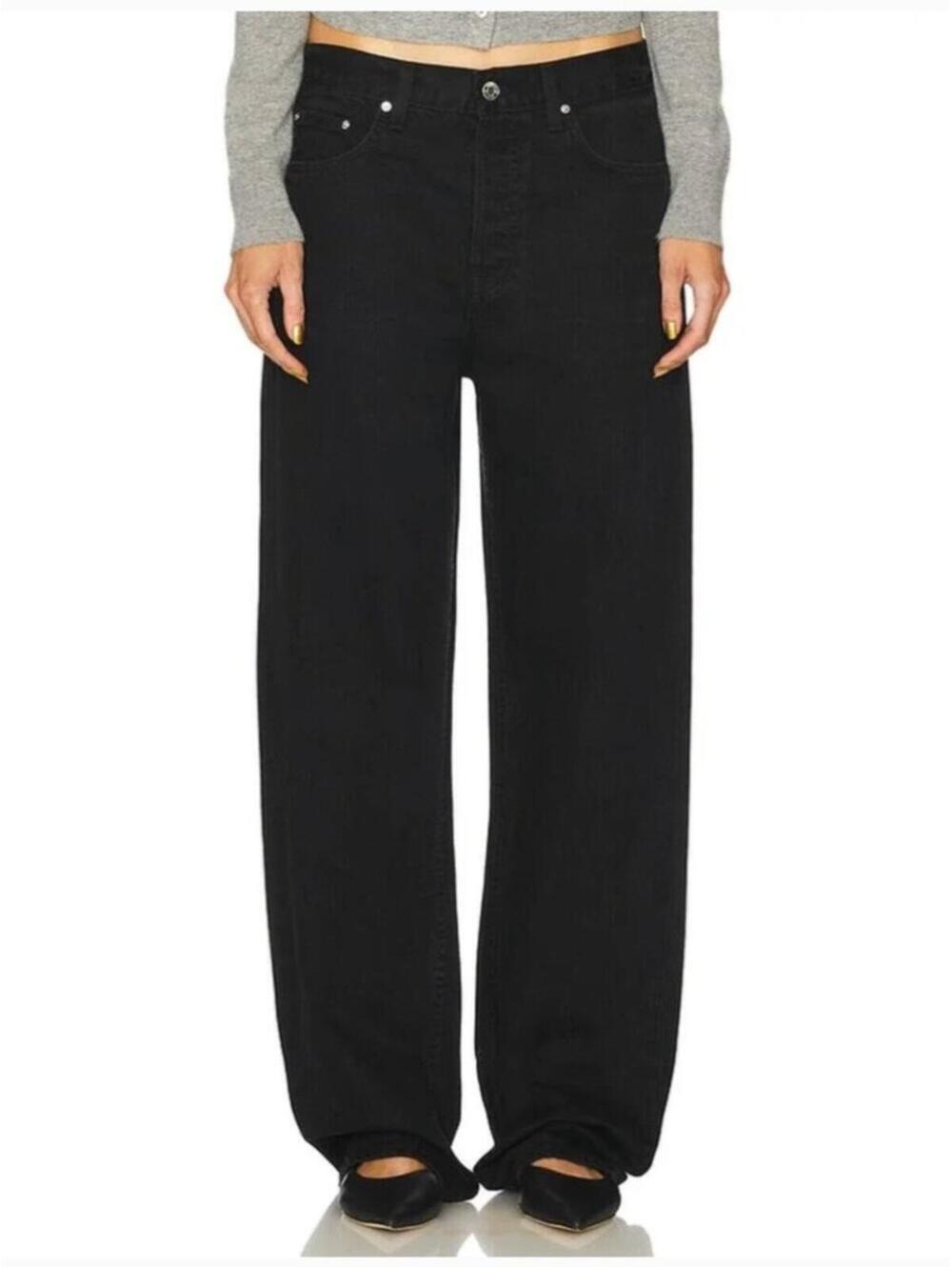 GRLFRND Bella Low Rise Boyfriend Baggy Jeans in Mission Black 25 $235